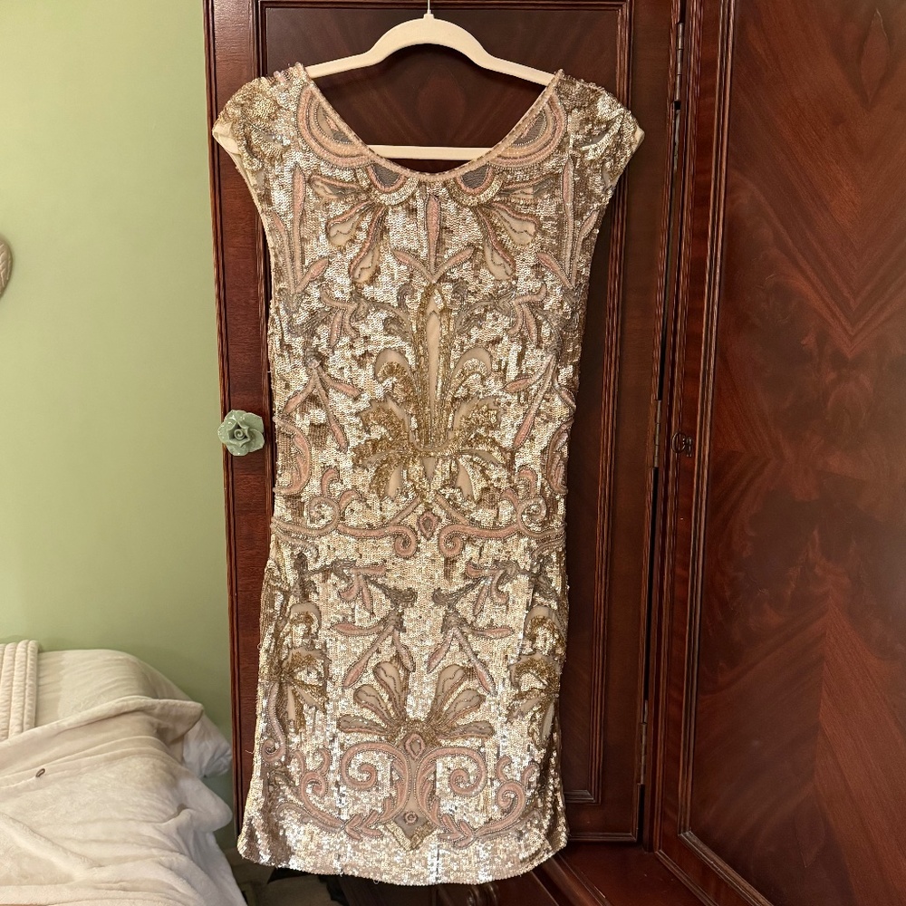 Champagne sequin dress